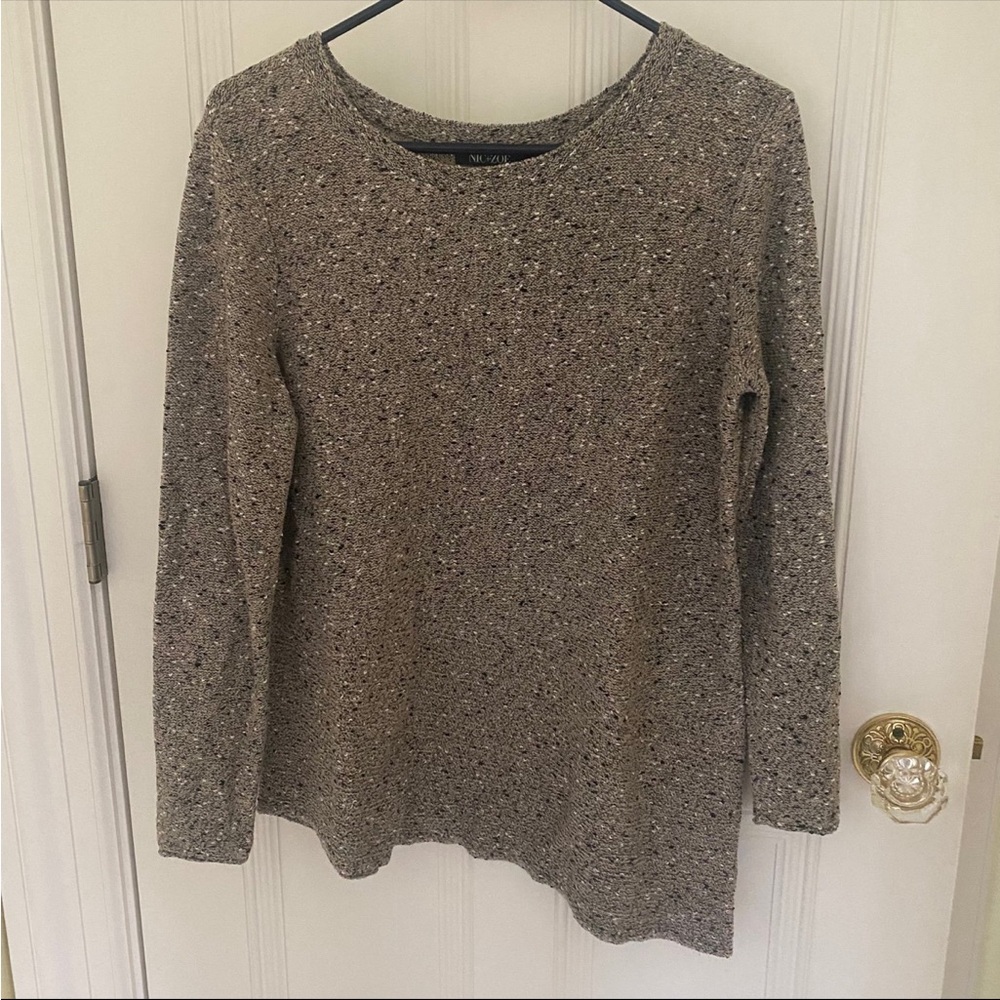 NIC+ZOE | Speckled Crew Neck Knit Top